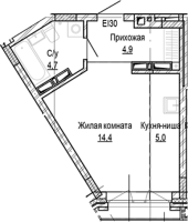 1-комнатная студия в жилом комлексе «Кварталы Немировича»