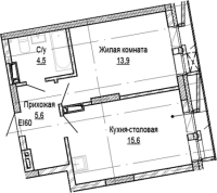 1-комнатная в жилом комлексе «Кварталы Немировича»