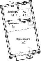 1-комнатная студия в жилом комлексе «Кварталы Немировича»