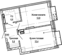 1-комнатная в жилом комлексе «Кварталы Немировича»