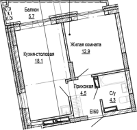 1-комнатная в жилом комлексе «Кварталы Немировича»
