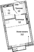 1-комнатная студия в жилом комлексе «Кварталы Немировича»