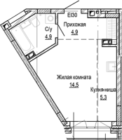 1-комнатная студия в жилом комлексе «Кварталы Немировича»