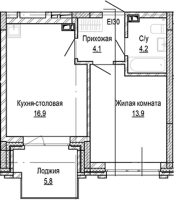 1-комнатная в жилом комлексе «Кварталы Немировича»