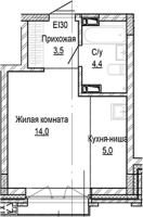 1-комнатная студия в жилом комлексе «Кварталы Немировича»