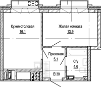 1-комнатная в жилом комлексе «Кварталы Немировича»