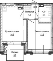 1-комнатная в жилом комлексе «Кварталы Немировича»