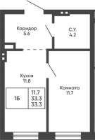 1-комнатная в жилом комлексе «Башни Дзен»