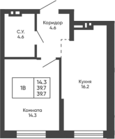 1-комнатная в жилом комлексе «Башни Дзен»