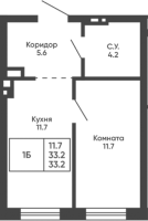 1-комнатная в жилом комлексе «Башни Дзен»