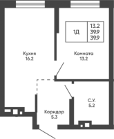 1-комнатная в жилом комлексе «Башни Дзен»