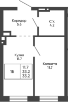 1-комнатная в жилом комлексе «Башни Дзен»