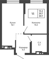 1-комнатная в жилом комлексе «Башни Дзен»
