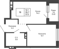 1-комнатная в жилом комлексе «Башни Дзен»