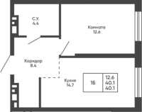 1-комнатная в жилом комлексе «Башни Дзен»