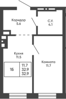 1-комнатная в жилом комлексе «Башни Дзен»