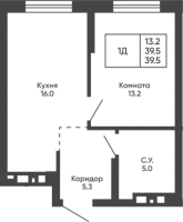 1-комнатная в жилом комлексе «Башни Дзен»