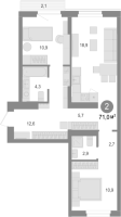 2-комнатная в жилом комлексе «Лебедевский»