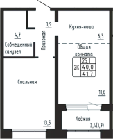 1-комнатная в жилом комлексе «Гренландия»