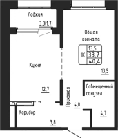 1-комнатная в жилом комлексе «Гренландия»