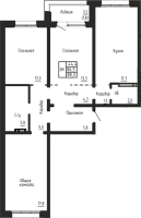 3-комнатная в жилом комлексе «Акварельный 4.0»