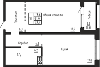 1-комнатная в жилом комлексе «Акварельный 4.0»