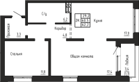 2-комнатная в жилом комлексе «Акварельный 4.0»