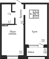 1-комнатная в жилом комлексе «Акварельный 4.0»