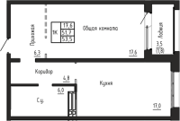 1-комнатная в жилом комлексе «Акварельный 4.0»
