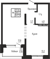 1-комнатная в жилом комлексе «Акварельный 4.0»