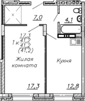 1-комнатная в жилом комлексе «Авиастроителей»