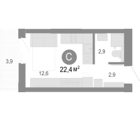 1-комнатная студия в жилом комлексе «Молодость»