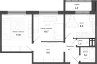 2-комнатная в жилом комлексе «Чистая Слобода»