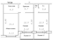 3-комнатная студия в жилом комлексе «Фламинго»