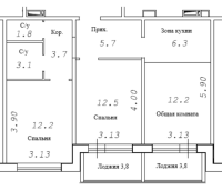 3-комнатная студия в жилом комлексе «Фламинго»