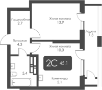 1-комнатная в жилом комлексе «City Towers»