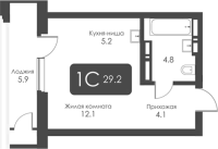 1-комнатная студия в жилом комлексе «City Towers»