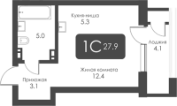1-комнатная студия в жилом комлексе «City Towers»