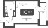 1-комнатная студия в жилом комлексе «City Towers»