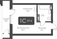 1-комнатная студия в жилом комлексе «City Towers»