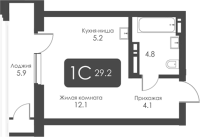 1-комнатная студия в жилом комлексе «City Towers»