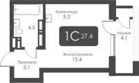 1-комнатная студия в жилом комлексе «City Towers»