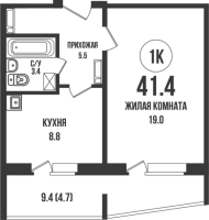 1-комнатная в жилом комлексе «Династия»