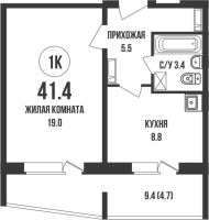 1-комнатная в жилом комлексе «Династия»