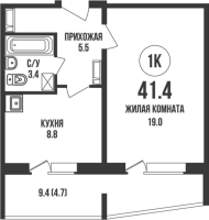 1-комнатная в жилом комлексе «Династия»