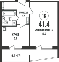 1-комнатная в жилом комлексе «Династия»