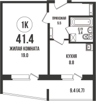 1-комнатная в жилом комлексе «Династия»