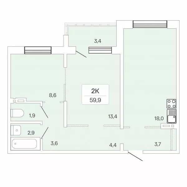 Продажа 2-комнатной в жилом комплексе «Цветной бульвар»